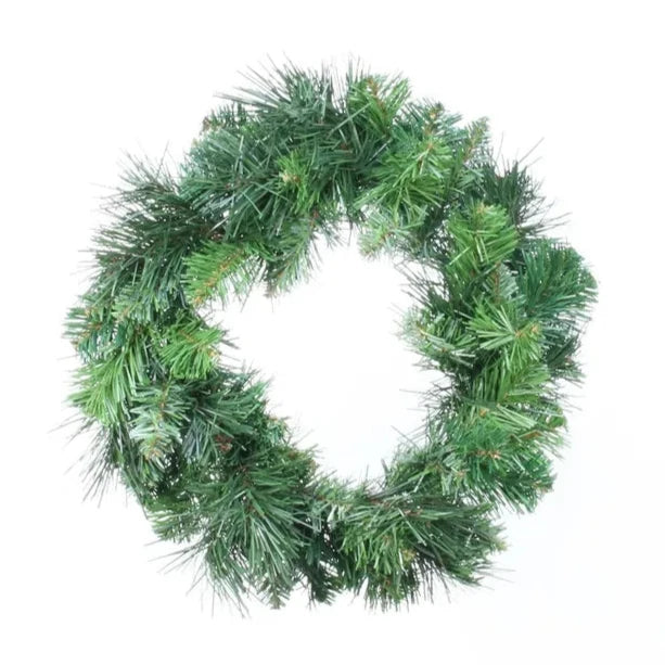 12" Deluxe Evergreen Double Christmas Wreath - 60 Tips