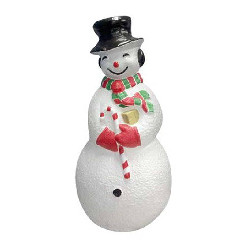 40" Snowman With Candy Cane Blow Mold Christmas Decoration