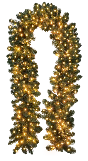 Certified Ultra Bright 9' x 18" Pre-Lit Premium Oregon Fir Garland, 200 Lights