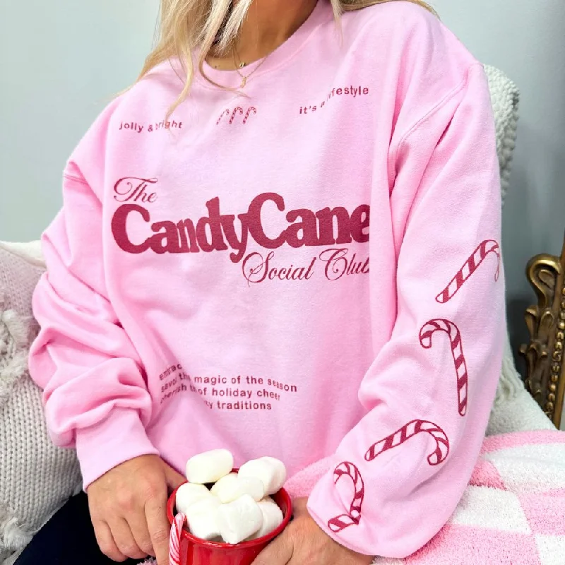 'Candy Cane Social Club' Crewneck Sweatshirt