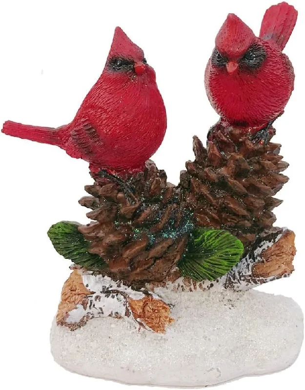 5.3" Cardinal Pine Cone Decorative Accent