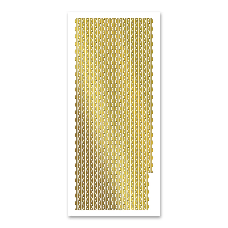 Deckled Border  Gold Self Adhesive Peel Off Stickers