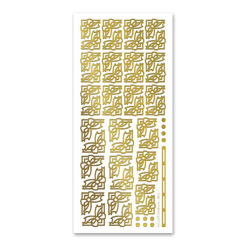 Deco Bow Corners  Gold Self Adhesive Stickers