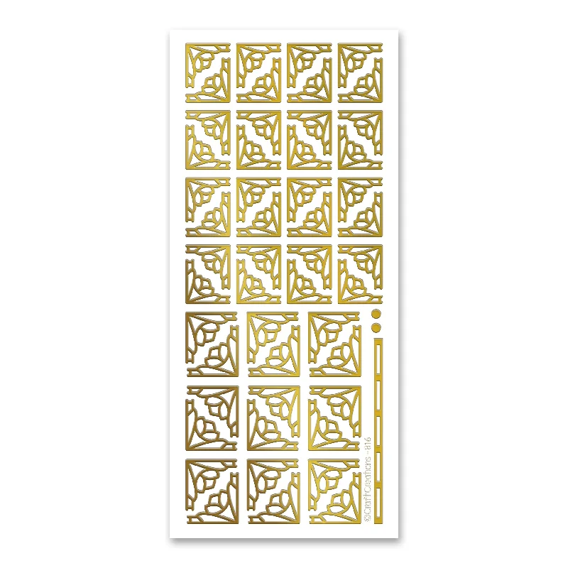 Deco Flower Corners  Gold Self Adhesive Stickers