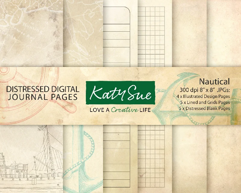 Distressed Nautical | Digital Journal Pages