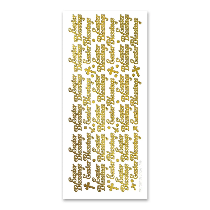 Easter Blessings  Gold Self Adhesive Stickers