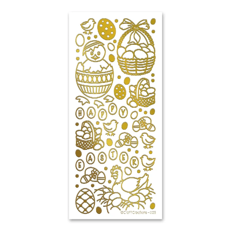 Easter Gold Self Adhesive Peel Off Stickers