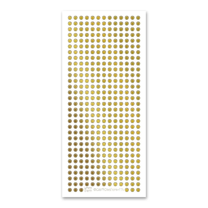 Gem Dots  Gold Self Adhesive Stickers