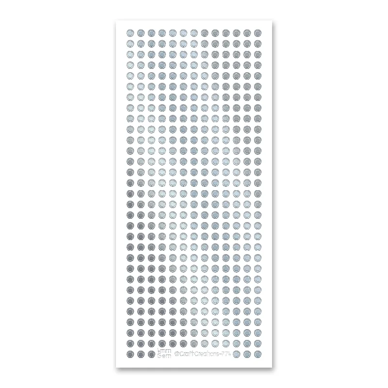 Gem Dots  Silver Self Adhesive Stickers