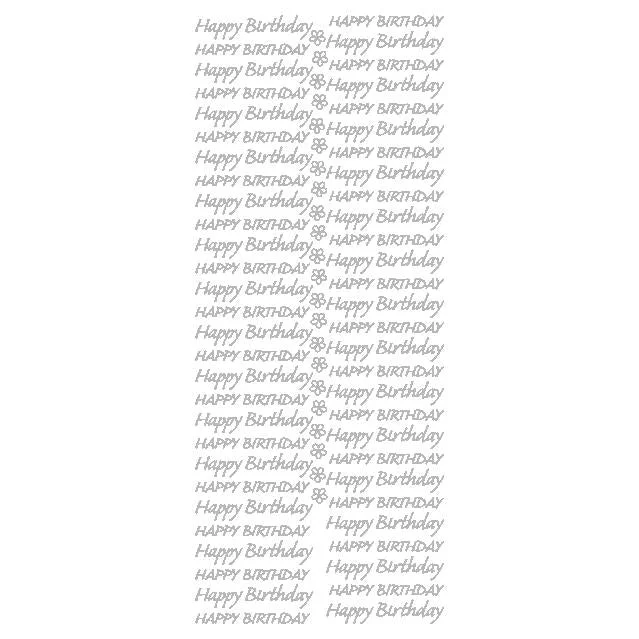 Happy Birthday  Silver Self Adhesive Peel Off Stickers