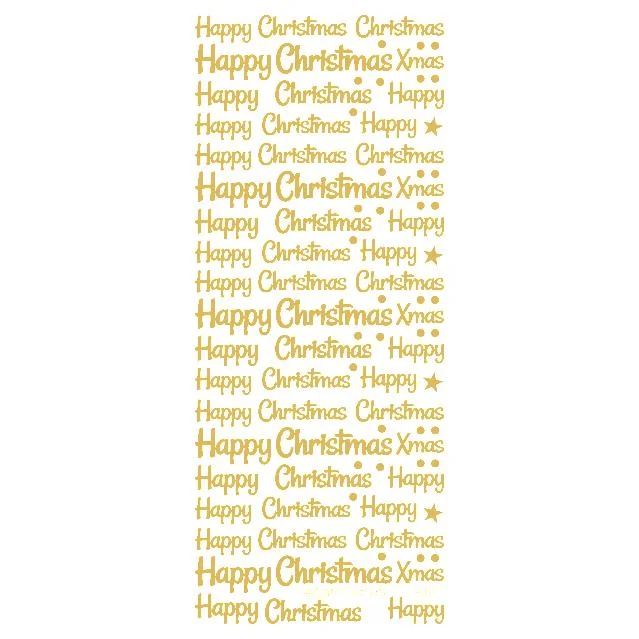 Happy Christmas Gold Self Adhesive Stickers