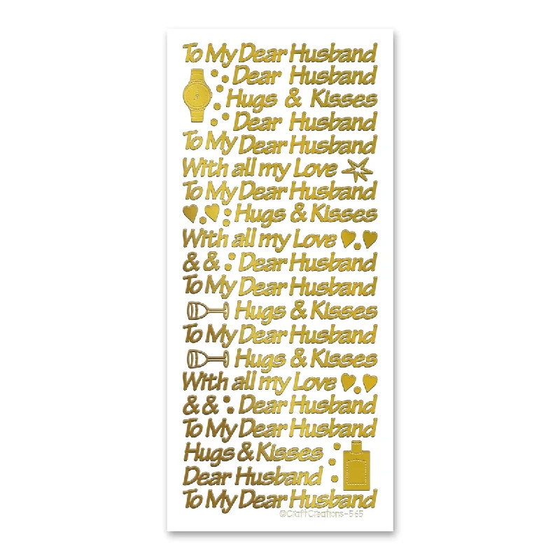 Husband  Gold Self Adhesive Stickers