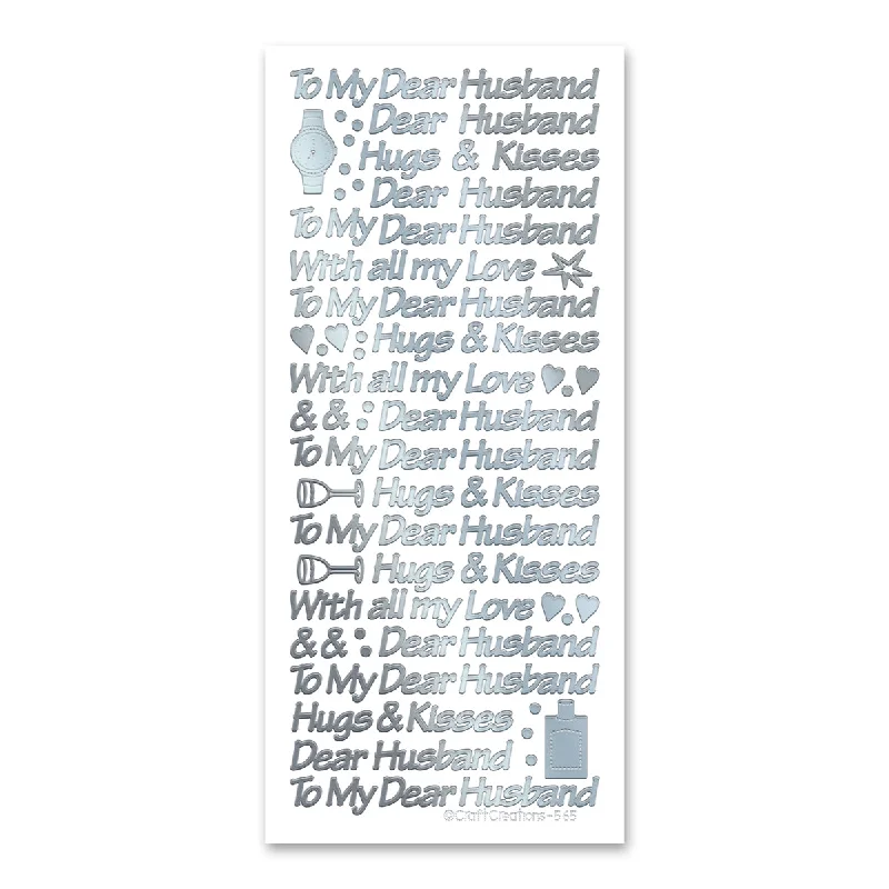 Husband  Silver Self Adhesive Stickers