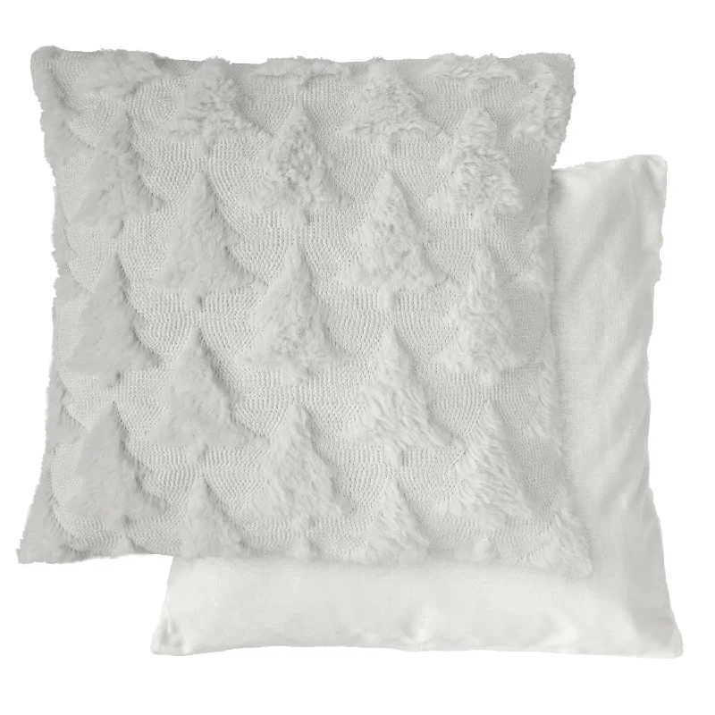 Nyla White Soft Touch Christmas Tree Cushion Covers (Pair)