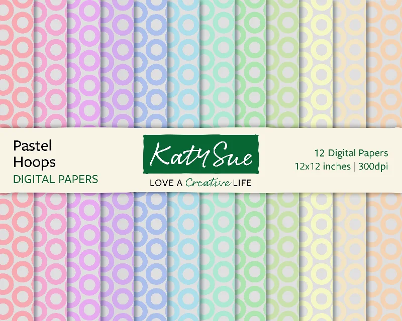 Pastel Hoops | 12x12 Digital Papers