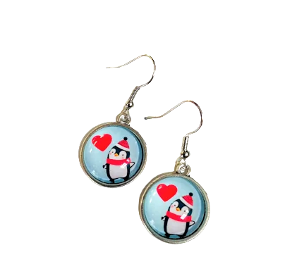 Penguin Heart Earrings