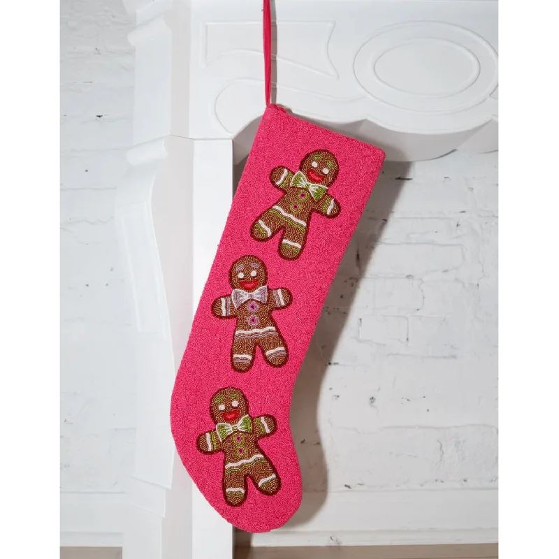 Queen of Sparkles - Pink Beaded Gingerbread Stocking (ITES x Sami Riccioli)