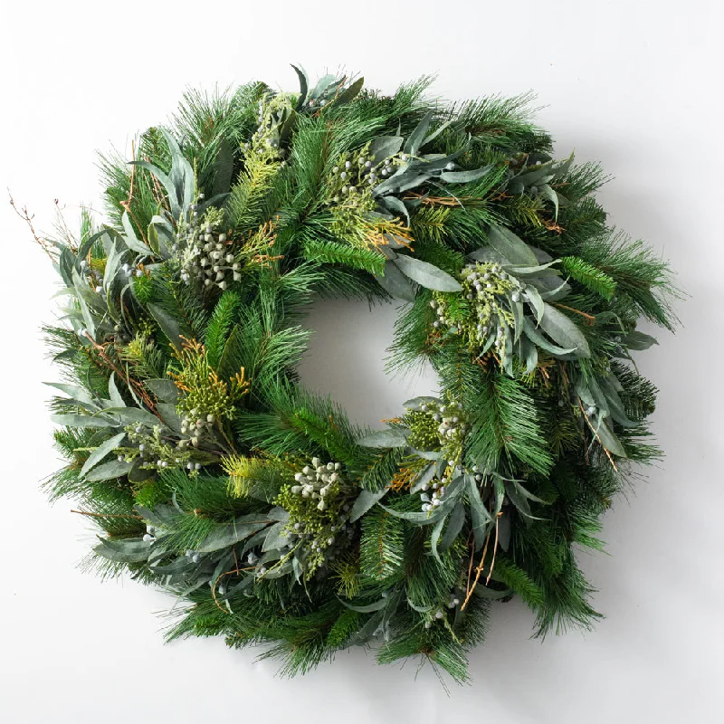 Seeded Eucalyptus & Christmas Pine Winter Front Door Holiday Wreath