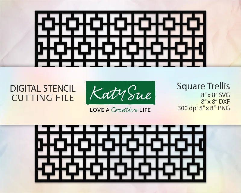 Square Trellis Stencil | Digital Cutting File