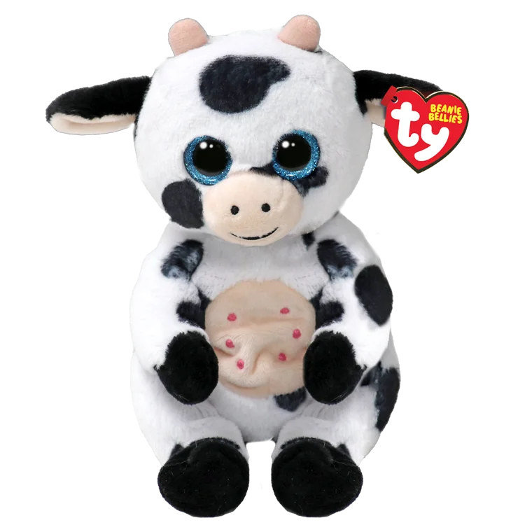 Ty Beanie Bellies HERDLY - Black & White Cow