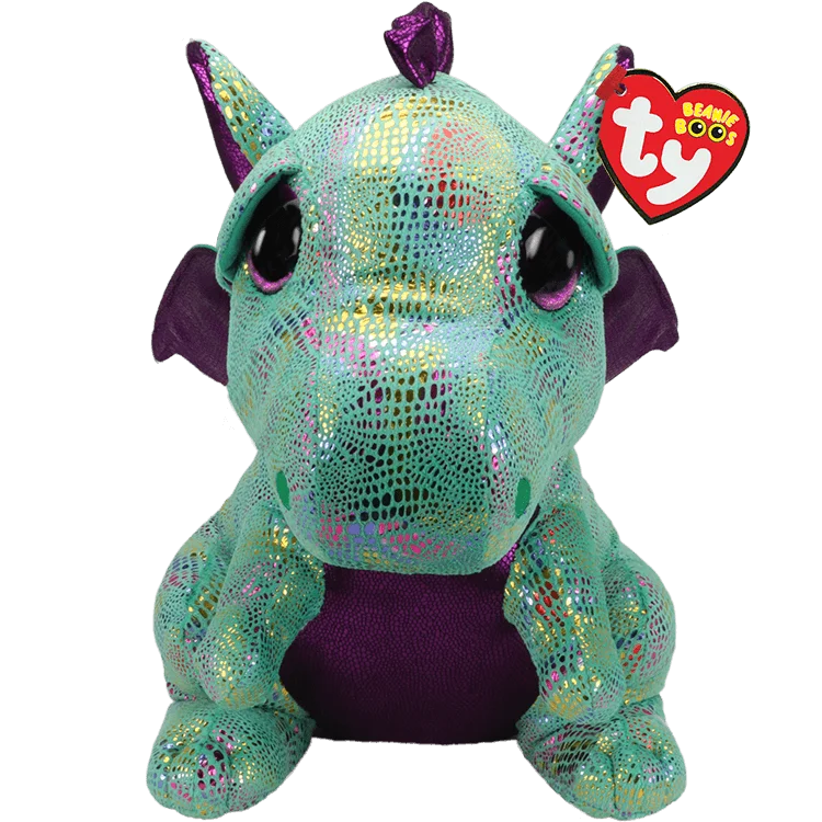 Ty Beanie Boos CINDER - Green Dragon (Large, 16")